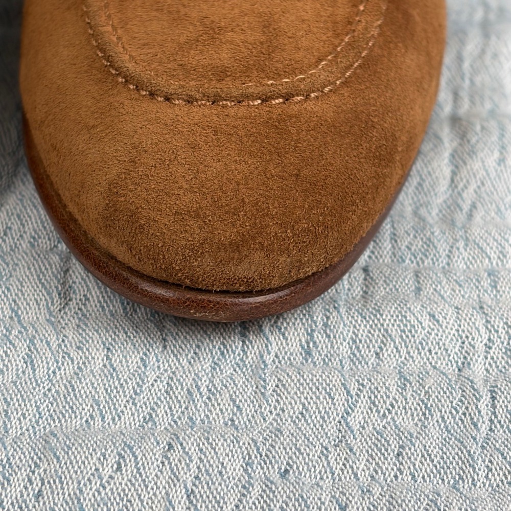 Ralph Lauren Purple Label Quillis Tassel Loafers Teak Calf Suede EU 38.5 US 8.5 - Picture 14 of 16